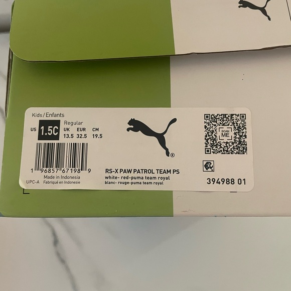 Puma RS-X Paw Patril Team Sneakers Size 1.5 kids - Picture 5 of 5